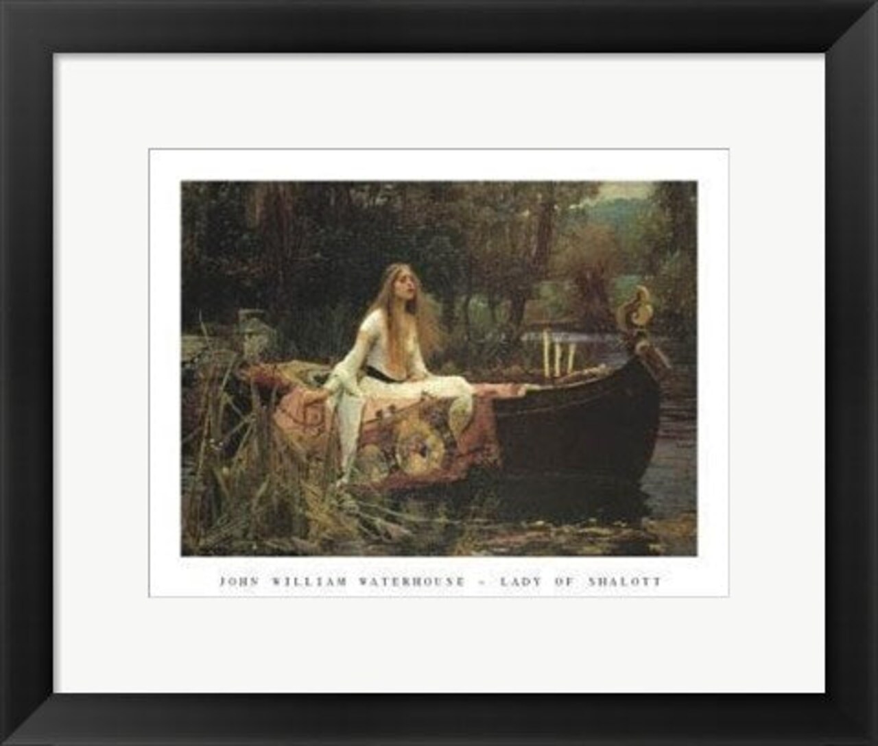 Framed Art The Lady of Shalott by John William Waterhouse 11 x 14